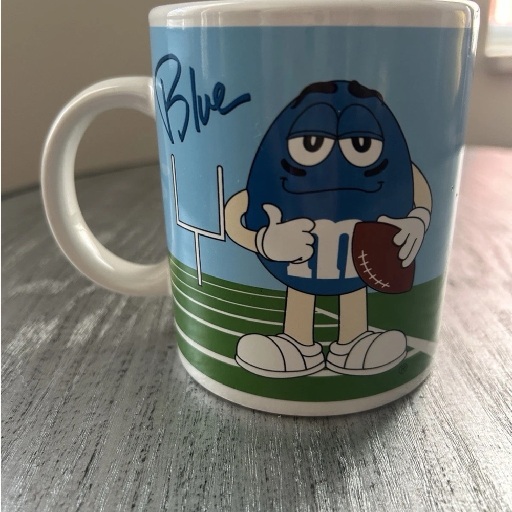 M&M's Blue Character Ceramic Coffee Mug - Red Golf Football 2000’s